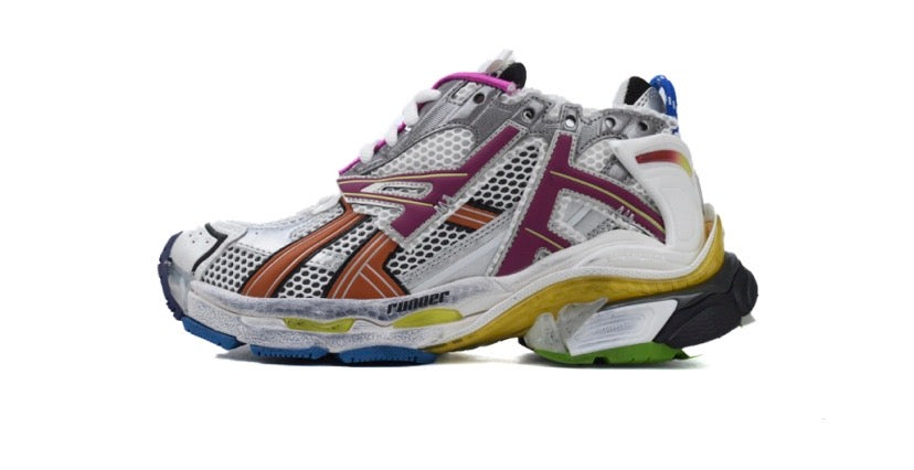 Grey x Multi Color Balenciaga Runners