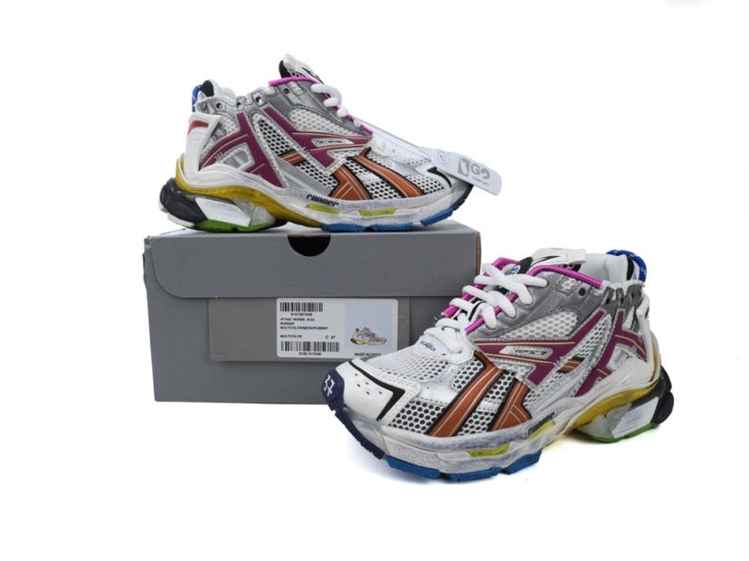 Grey x Multi Color Balenciaga Runners
